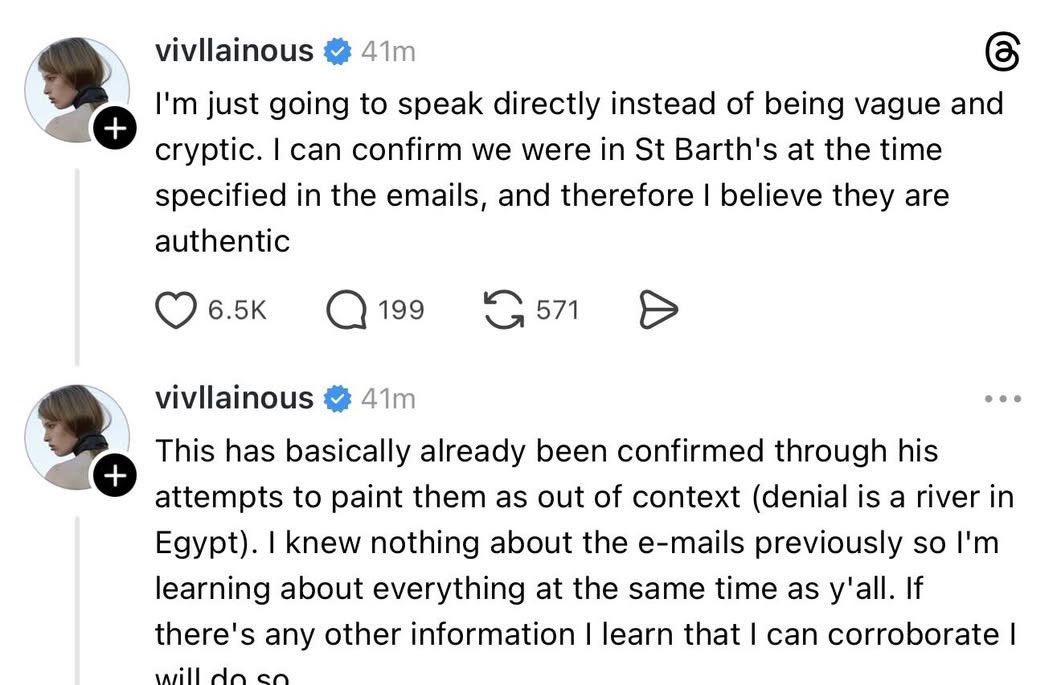 DillyHussain88's tweet photo. Elon Musk’s daughter on her father’s “let loose” at “wildest party” emails to Epstein. https://t.co/39UVieFiCS