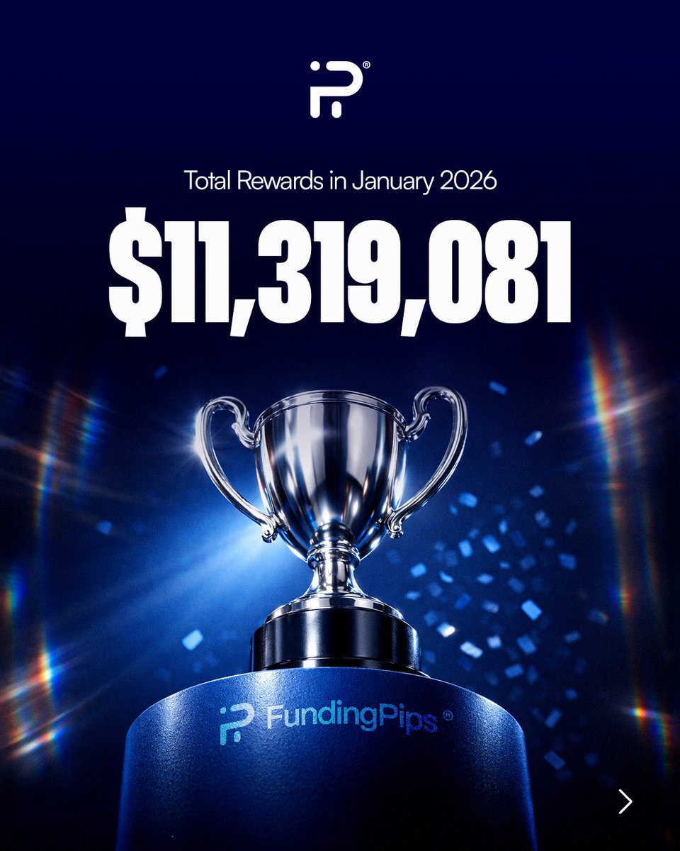fundingpips's tweet photo. Last month marked a splendid start to the year with $11,319,081 in rewards distributed to the FundingPips community & our top trader generating a staggering $29,997!