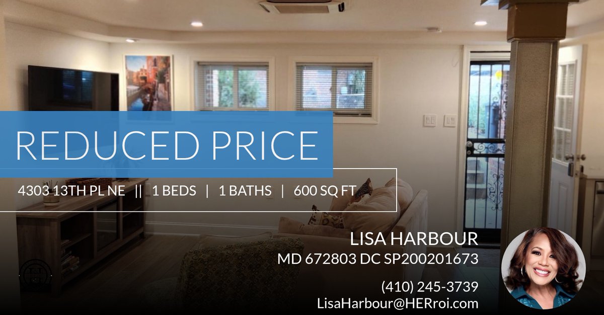 HarbourCarter's tweet photo. 📍 Reduced Price 📍 This recently reduced home at 4303 13th Pl Ne in Washington won't last long, so, don't wait to set up a showing! Reach out here or at (410) 245-3739 for more information!

Lisa Harbour, HER Properties, LLC... https://t.co/8FeZ2339q2 https://t.co/A60FFCLsXy