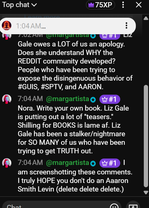 OneMargaretx's tweet photo. #GUIS #Nora #AaronSmith 

AntiScientology. #fsciento
Liz Gale owes many of us an apology.
She protected Aaron's azzz for YEARS now.

Nora, you did the same thing. You recognized the error of your ways and apologized to SOME of us.  You owe Mrs. J an apology still. https://t.co/9eeckq8ukd