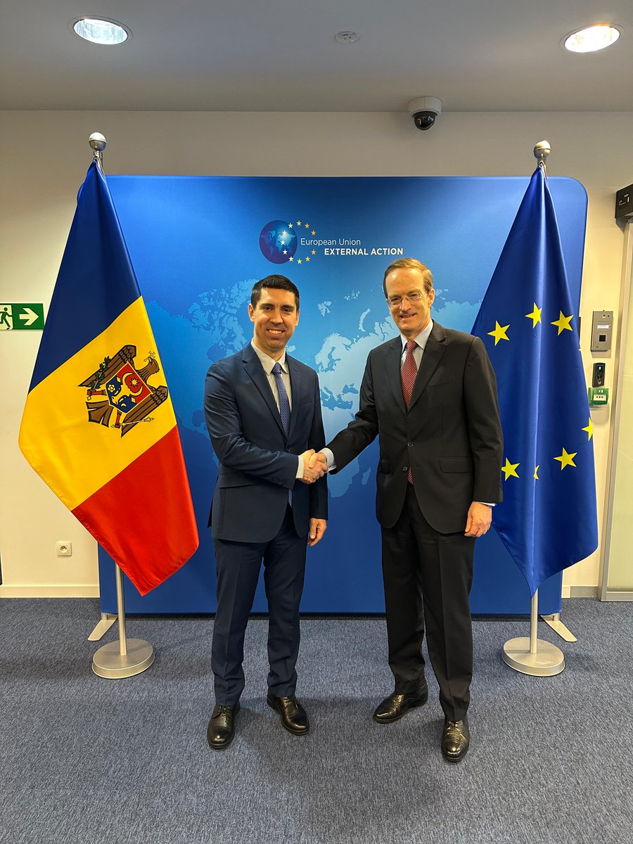 MihaiPopsoi's tweet photo. 🇲🇩🇪🇺 In Brussels, I met @CharlesFriesEU, Deputy Secretary General for Peace, Security &amp; Defence at the EEAS. We discussed Moldova–EU cooperation on security, resilience &amp; reforms. Grateful for the EU’s steady support for strengthening Moldova’s institutions. https://t.co/OMNOuCU0xu
