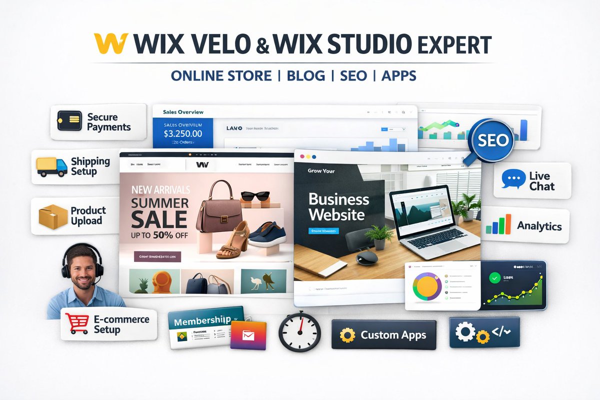 haryoexpert_01's tweet photo. I build fast, responsive Wix websites &amp; eCommerce stores with SEO, apps, payments, and shipping.
Need more pages or products? Flexible upgrades available.
DM me to get started!
#wixdeveloper #wixstudio #wixvelo #wixecommerce #webdesign #fiverr https://t.co/qyEeVbZBJ9