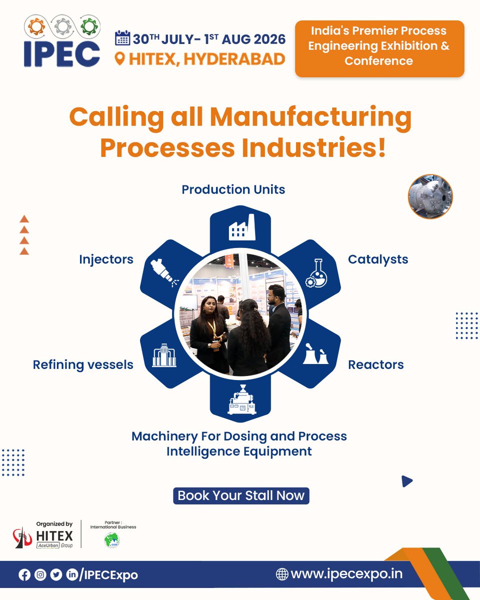 IPEC_EXPO's tweet photo. The process industry doesn’t run on ideas alone, it runs on equipment, systems &amp; precision.

If your business powers production, optimises processes or builds the backbone of manufacturing, this is your platform.

#IPEC2026 #ManufacturingProcesses #ProcessIndustries https://t.co/FS8DxFZ01V