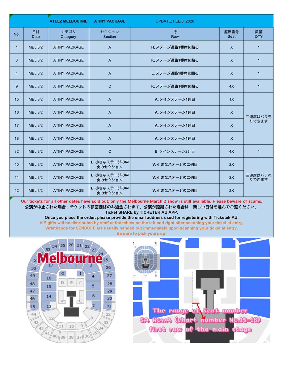 ParallelStudio_'s tweet photo. Ateez Melbourne ATINY Package

Only March2 is available 

Provide proof and repo

Ateez Australia 

Update: Feb 3, 2026 https://t.co/vbzqF9wzj5