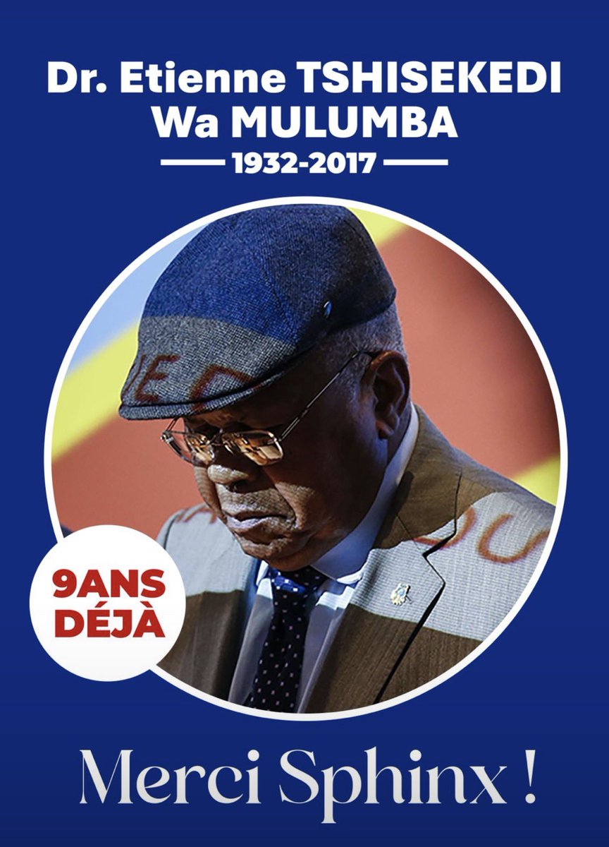 1932-2017 | 9 ans jour pour jour que le Dr. Étienne Tshisekedi Wa Mulumba nous a quittés. Mais son combat demeure vivant : celui d’un homme debout, d’un patriote qui a refusé la résignation et porté, pendant des décennies. 🇨🇩