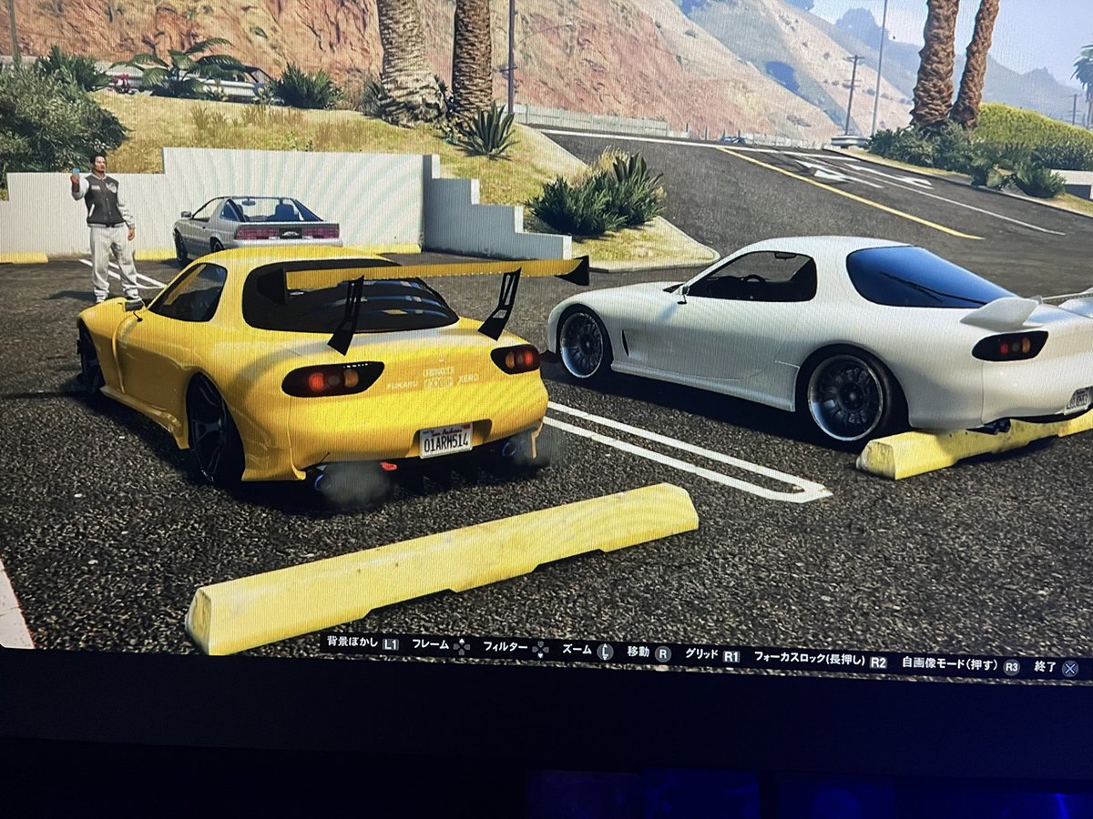 bicky_R35's tweet image. 昨日グラセフのドクタードレーのミッション終わりに野良が自分と同じグル乗ってたから撮ったけどカスタムで結構変わるな..自分コナンのアムロさんのRX7で