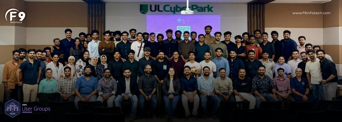 F9Infotech's tweet photo. ✨ Cloud Connect 2026 ☁️
Great vibes at UL Cyberpark, Kozhikode with AWS User Group Kozhikode bringing cloud leaders together.
Proud to be the Event Partner—F9 Infotech shared quick insights on AI in AWS Cloud Security, focusing on smarter protection and faster response 🚀 https://t.co/qcp06WuHgB