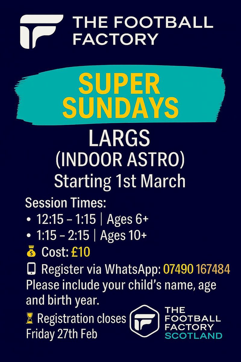 TFFScotland's tweet photo. Football factory is coming to Largs . Feel free to share ⚽️@JamesDocherty17 https://t.co/nWQeGzb6sQ