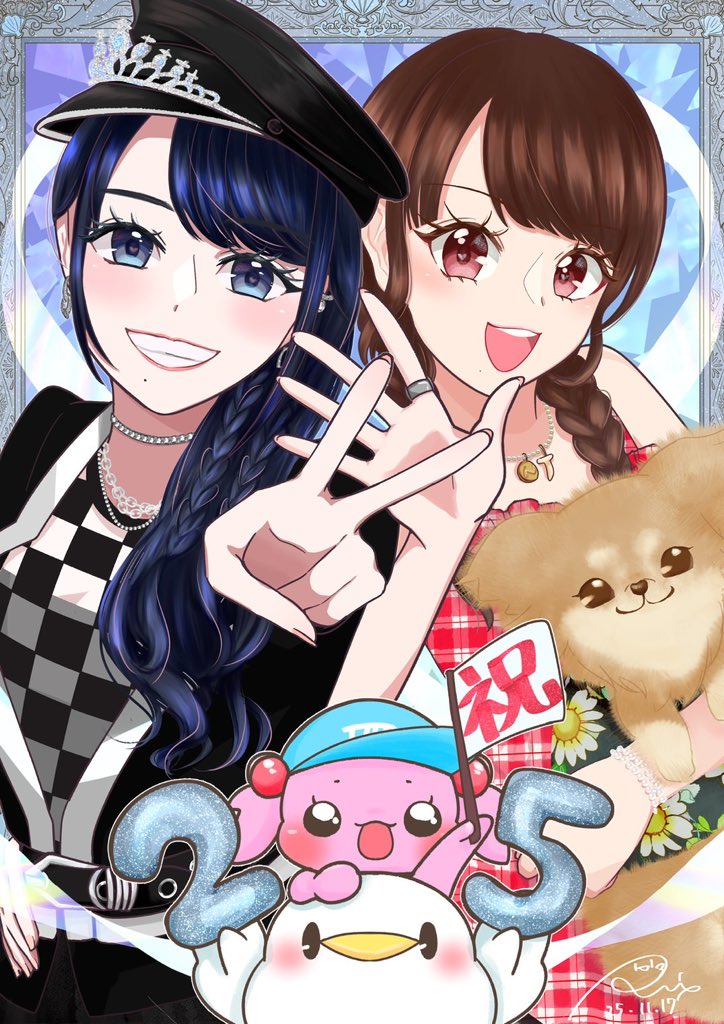 🎉👑ななマガ26回連続採用🐶🎉
91号本誌に掲載していただきました！

25周年を祝う90号と懐かしの25号の奈々さんを組み合わせて描きました！
77号の時にも書いた子たち…ちょっとはけぇたんを、そしてお顔の変化をうまく描けたでしょうか〜〜⁽⁽꜀(:3꜂ ꜆)꜄⁾⁾

#水樹奈々