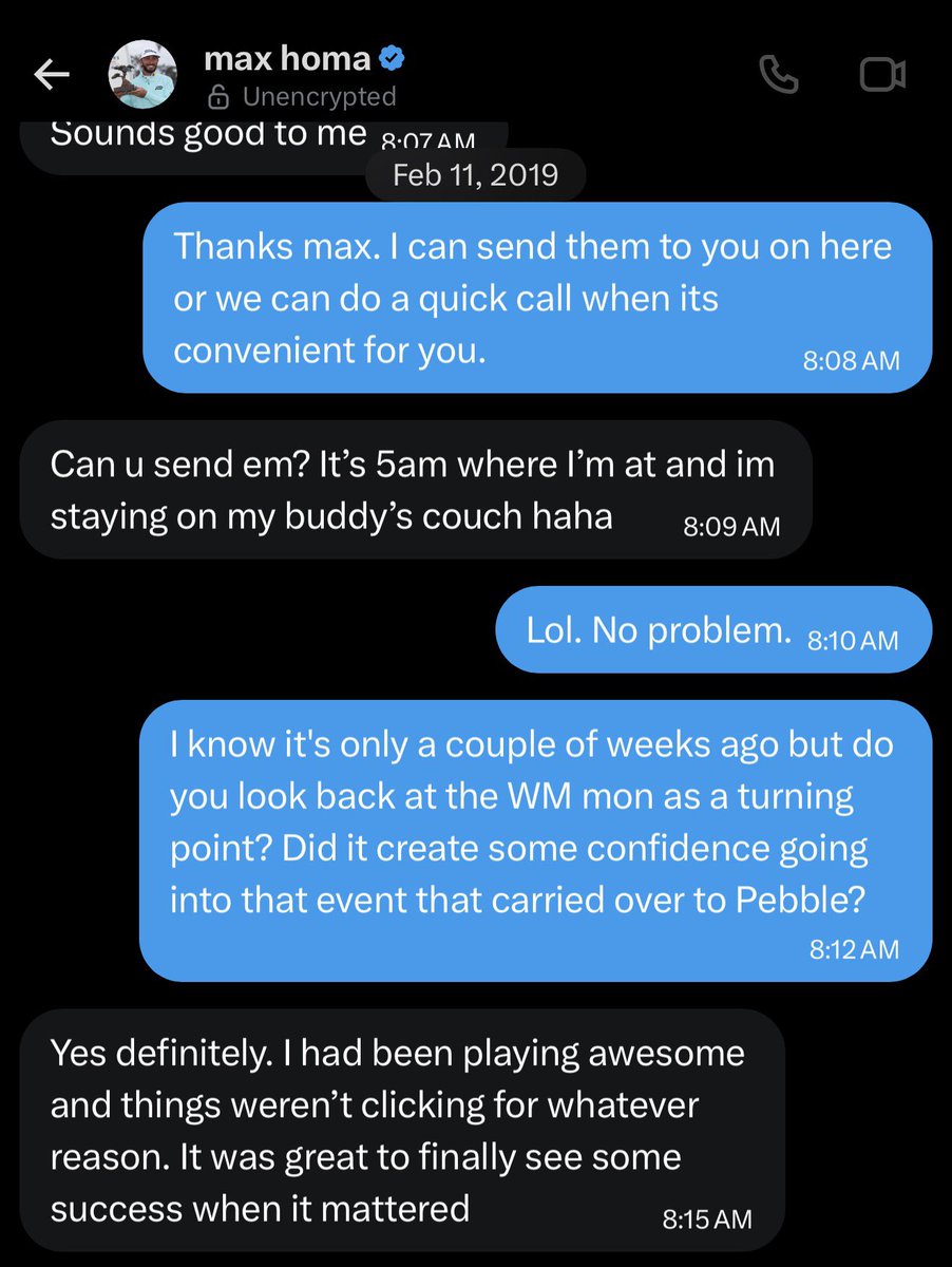 When they tell you Mondays don’t matter: 

In 2019 Max Homa had made one of seven cuts (a T60) to start the season. 

He went to the WM Monday Q Monday Q, shot -7, and got thru a 3 for 2 playoff.  That week he finished T26 that week. 

The next week he went to Pebble and finished