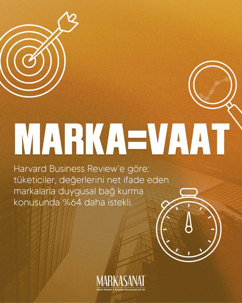 Bir marka, müşterisine verdiği sözün tamamıdır.

📌 Harvard Business Review’e göre;
tüketiciler, değerlerini net ifade eden markalarla
duygusal bağ kurma konusunda %64 daha istekli.

Marka olmak;
ne söylediğinizden çok,
nasıl ve ne kadar tutarlı durduğunuzdur.

#Markasanat