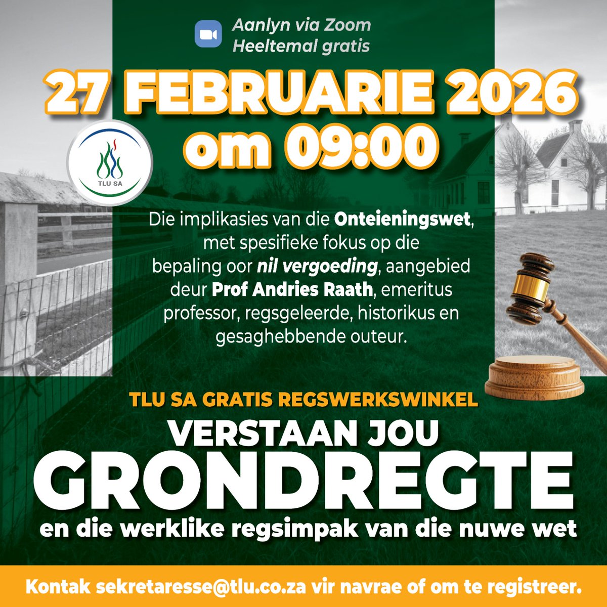 Verstaan jou grondregte. | Understand your land rights. 

#TLUSA #werkswinkel #workshop