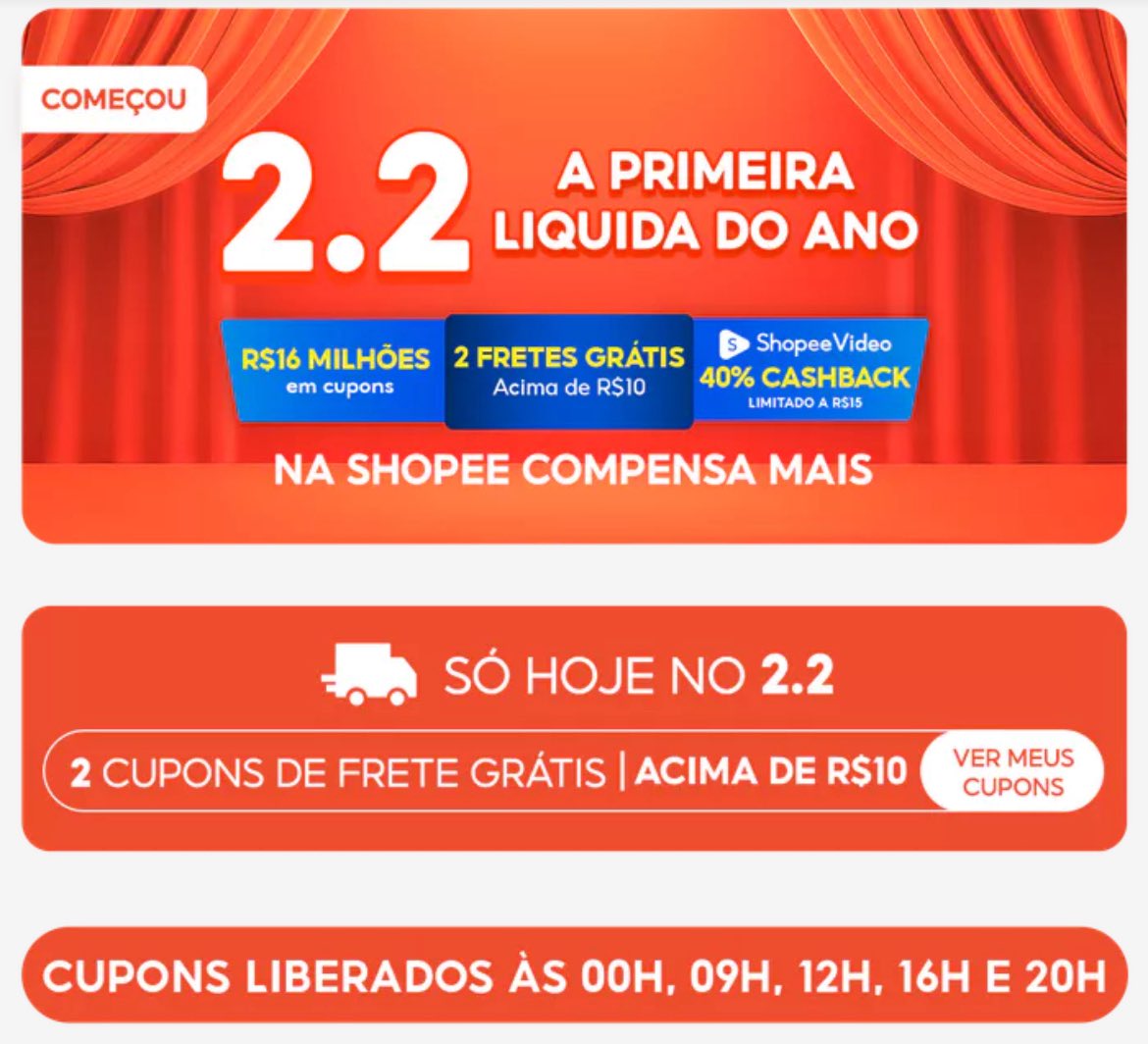 🎟️2.2 SHOPPE🎟️

🚨APROVEITE CUPONS LIBERADOS🚨

🔗Resgate aqui seu cupom s.shopee.com.br/3fxufJSOcL🔗