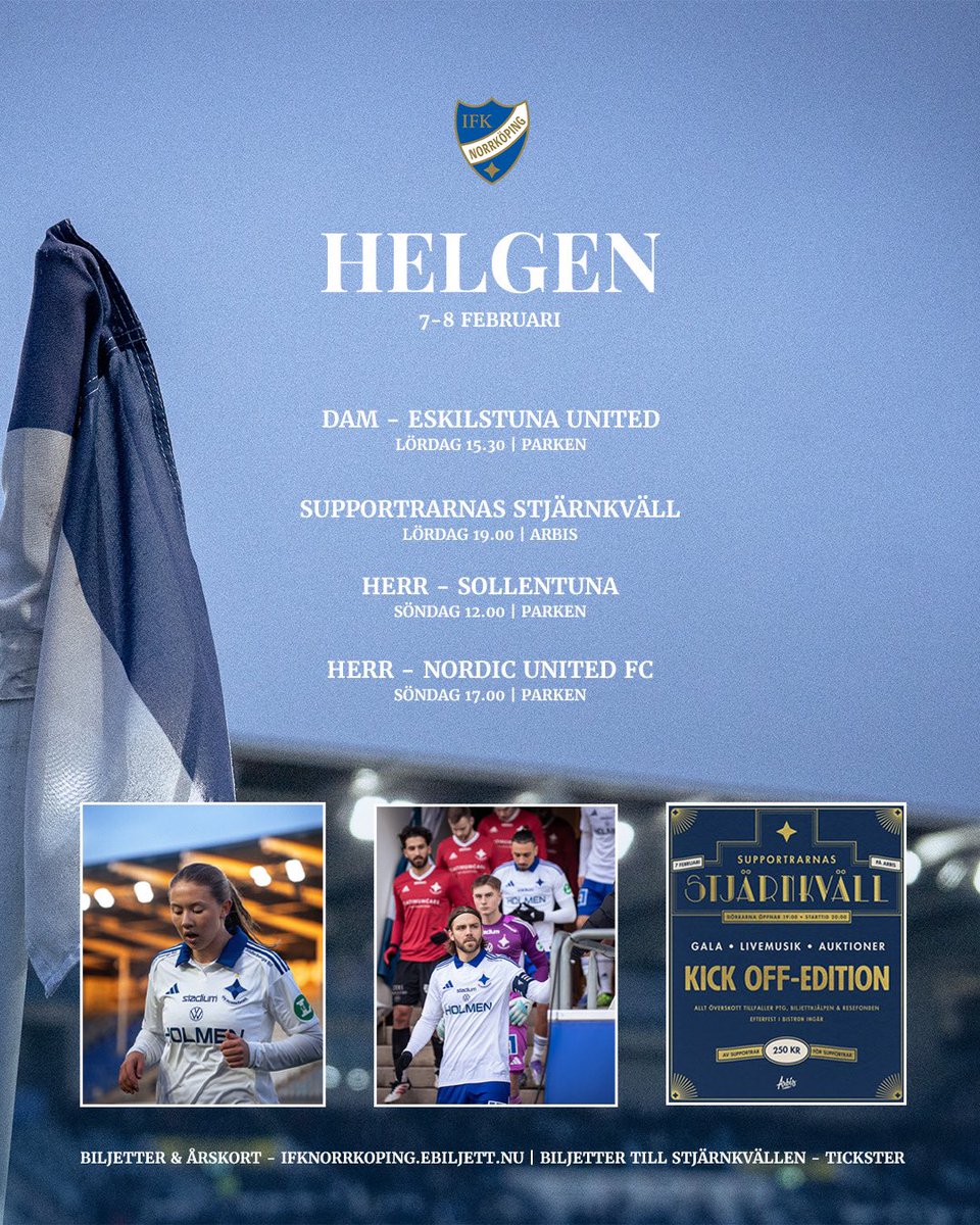 Full fart i helgen! 

Årskort eller biljett gäller för inträde till matcherna - det räcker med 1 biljett på söndag för båda herrmatcherna.

På lördag kickar <a href="/PekingFanz/">Peking Fanz</a> igång säsongen med supportrarnas stjärnkväll - mer information och biljetter finns på deras kanaler.