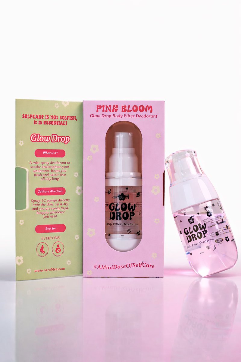 Deodorant lain: tutup bau je.
Glow Drop Pink Bloom: jaga ketiak sekali 😌

Soft floral scent. Clean girl energy 🌸
Not loud, not overpowering. Just right.

Late boleh.
Stress boleh.
Bau badan? Tak boleh 💀

👉 Try it. Your pits deserve better  : beacons.ai/rarebleebeauty