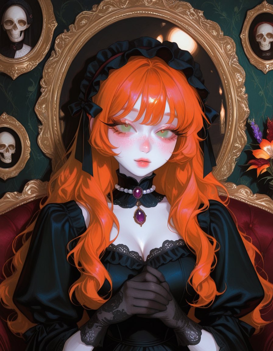 【希少】えりっくえいりあん 額装イラスト (黒電話) アートジャム神戸 本人購入 🖤✨💀 #AIイラスト #AI美女 #Alart #ocart #gothicgirl