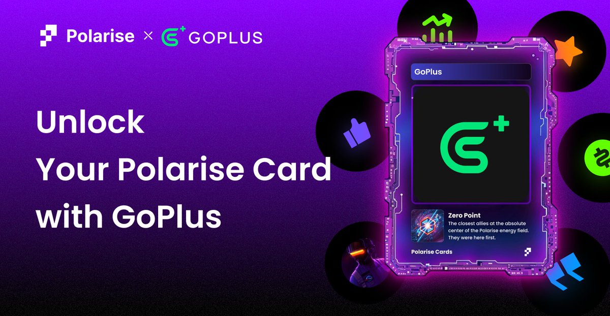 We are pleased to announce our community partnership with <a href="/GoPlusSecurity/">GoPlus Security 🚦</a>. Like us, GoPlus is dedicated to infrastructure development through its AI-powered security services.

Get your exclusive GoPlus #PolariseCard today and unlock future airdrop opportunities! 🎁

How to