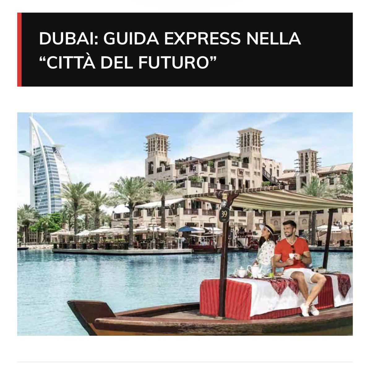#Dubai: guida express nella "città del futuro" 

<a href="/arabescmagazine/">Arabesc</a> 
<a href="/ItalyinDubai/">Italy in Dubai</a> 
<a href="/ITADubai/">ITA Dubai</a> 
<a href="/UAEembassyrome/">UAE Embassy Rome</a> 

#viaggi #Italia #Emirati 
arabesc.it/dubai-guida-ex…