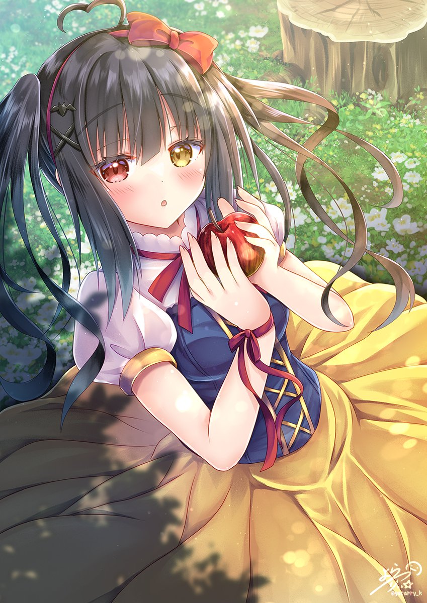 一昨年の川住うおさんのご本にゲストで描かせて頂いたた、うおさんちのまいんちゃん白雪姫の姿🍎
#ツインテールの日