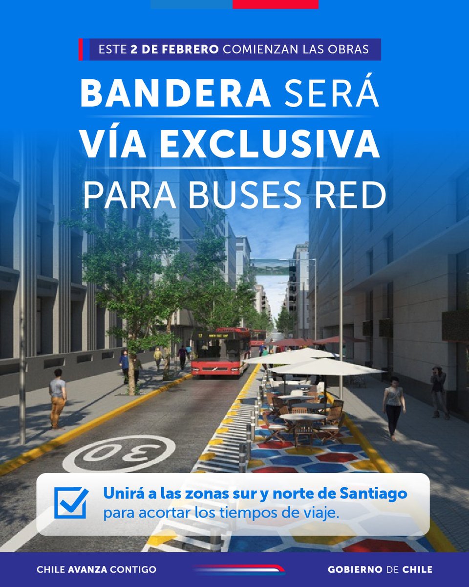 Hoy comienzan las obras en el eje Bandera 🚧

Se prevé que el segundo semestre de 2026 comience a operar la vía exclusiva para buses @red_movilidad, reduciendo en hasta un 58% los tiempos de viaje 🚍⚡️

Serán 4 servicios los que circularán por esta arteria: 301, 201, 306 y 264n.