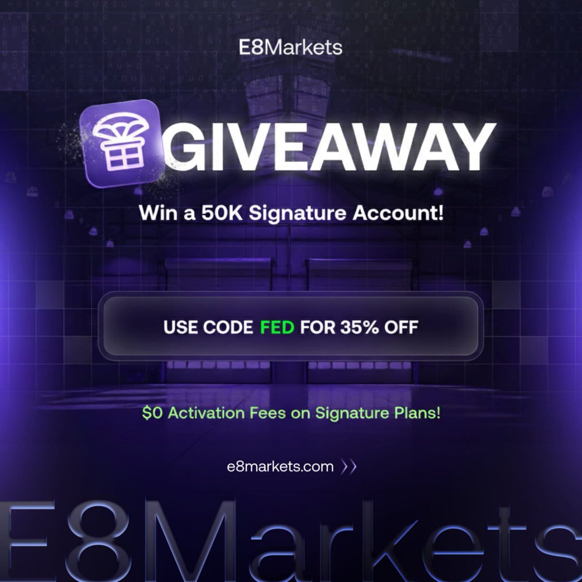 FedChairPro's tweet image. New @E8Futures 3 x $50k Signature Account giveaway‼️🔥

To enter this giveaway you must compete the following

1. Must be following @FedChairPro || @_Ash_Trades_  @E8Futures ✅
2. Must like, tag three friends, and retweet this post✅
3. Winners will be announced on 2/6/26✅

New…
