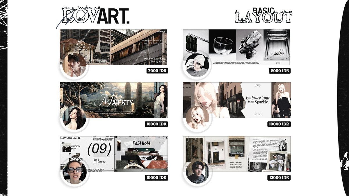 douvart's tweet image. 𝐃𝐎𝐕𝐀𝐑𝐓 2.2 layout promo. 

enjoy 50% off with no max order limit! get basic, classy, cute, or dark layout by request. accepting all payment methods. check the catalog and fill out the form here dovart.carrd.co.

your presence is deeply appreciated. #zonauang
