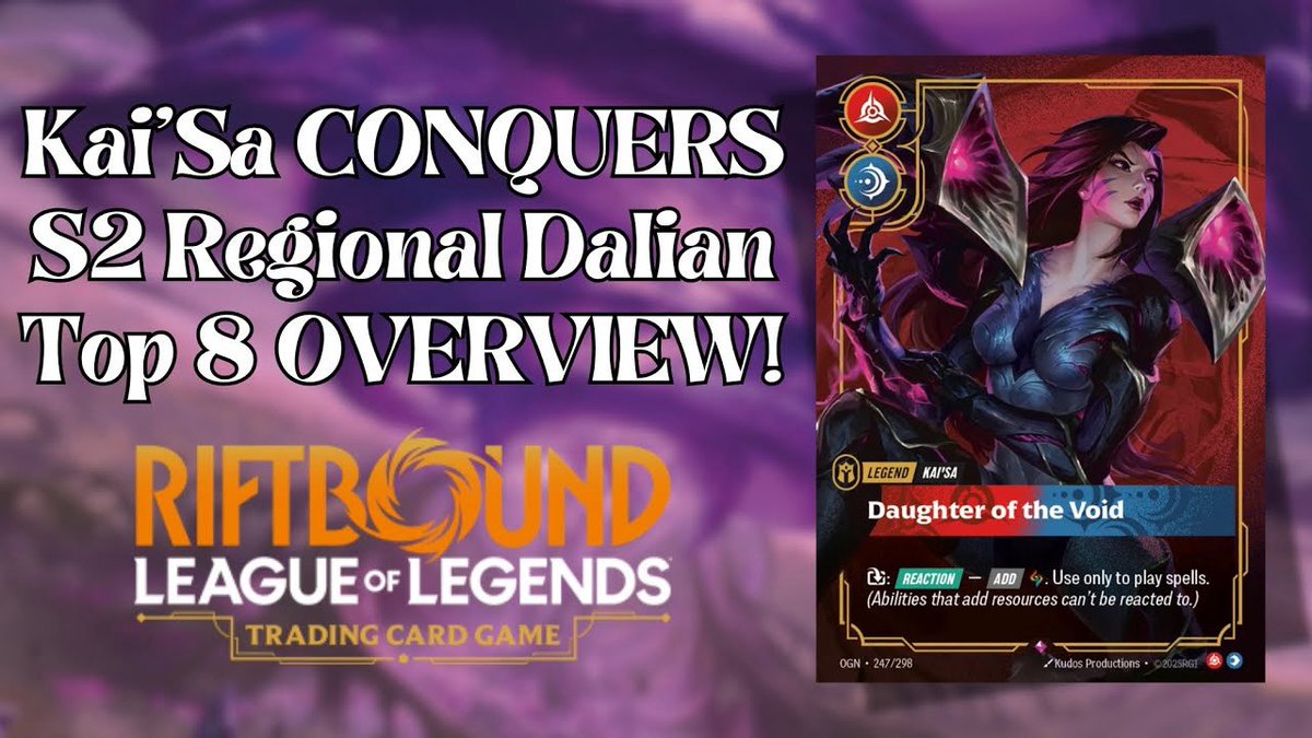 Riftbound Dalian Regional TOP 8 Decks Breakdown! Meta Analysis | Team FlexQue

youtu.be/3kktik3Z6_w?si…

#riftbound #LeagueofLegends #TCG