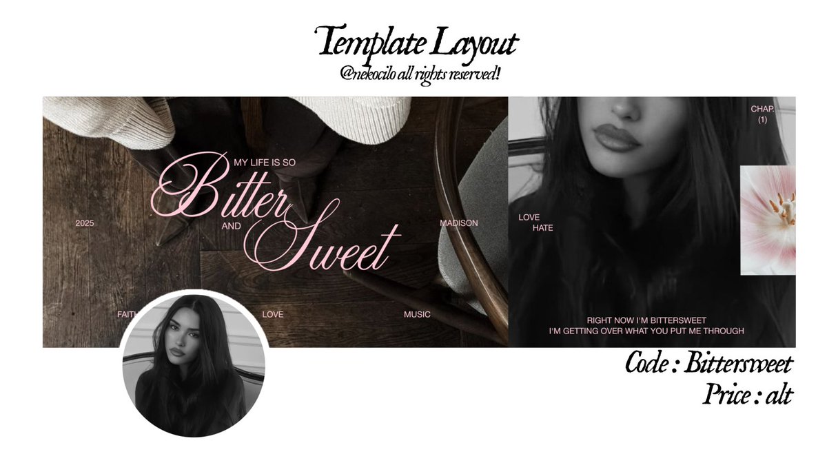 bantu retweet please!!

CLEARANCE SALE!!

Hai aku bawa 4 template layout classy yang cocok banget untuk pemula! untuk pricenya 100k/ea ya! bisa dp dulu 50k, kalo berminat bisa langsung DM yaw!! maaciw 😼💓

#zonauang