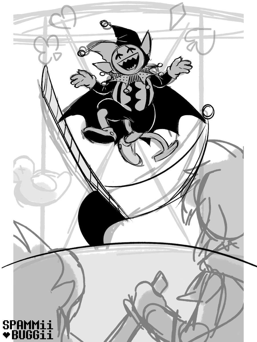 SPAMMiiBUGGii's tweet photo. some day i should finish this &amp; make it a poster

🗓️ 2022 #deltarune #deltarunefanart #jevil https://t.co/cQ4mrz3Dk8