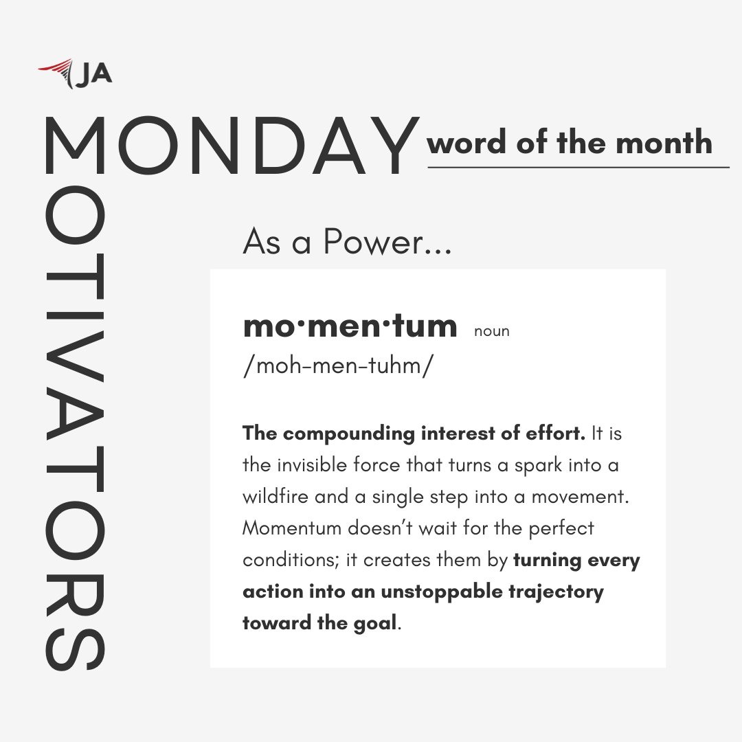 Success isn't about the one big leap; it's about the thousand small consistent steps that create an unstoppable force. What's the one small win you're celebrating today? 

#JABenefits #MotivationMondays #Momentum