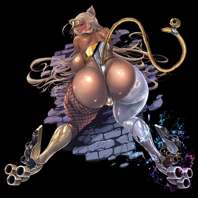 キラミャーのダメージカットインですニャ('▽') チェシャードライブの足裏が見えるのはこのカットだけですニャ #エデンズリッターグレンツェ