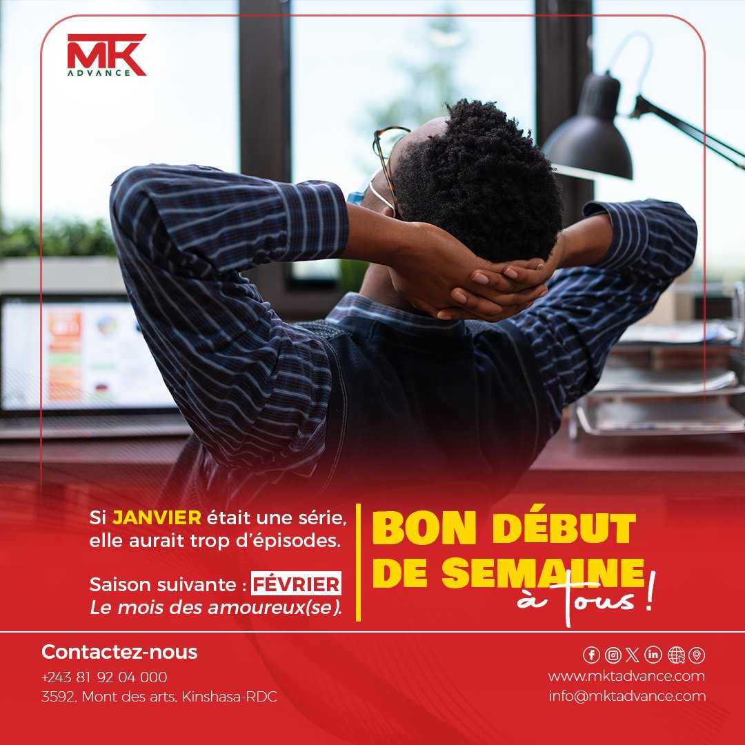 mktadvance's tweet photo. Janvier : 99 épisodes. 📺 Février : Le season finale qu'on attendait tous ! On attaque cette nouvelle semaine avec le sourire et beaucoup d'ambition.
Bon lundi la famille !
#MKTAdvance #NewMonth #Avançons #Passion #Exigence #Rentabilité https://t.co/gSMr7jEHGb
