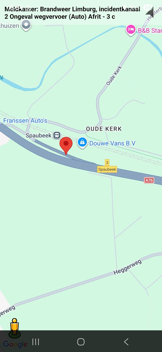 Ongeval wegvervoer op Afrit A76 in Spaubeek