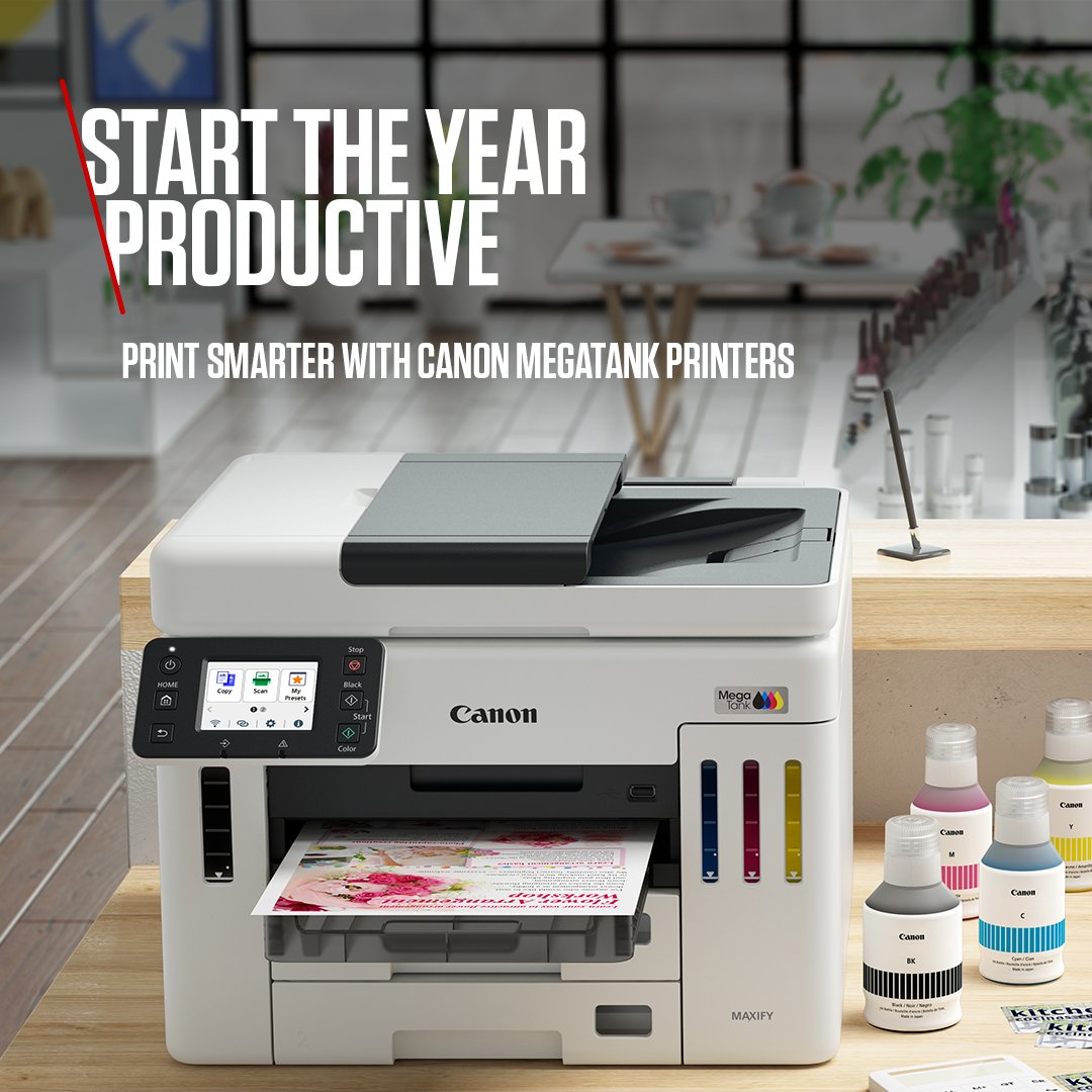 CanonRSA's tweet image. A new work year brings new goals. 

Canon #MegaTank printers help you meet them with professional quality prints and low running costs, perfect for home offices gearing up for a productive year. 

Get work ready: shorturl.at/NgsBb 

#CanonRSA #BackToWork