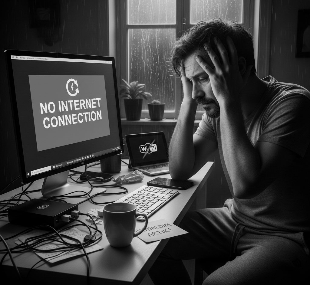 yine <a href="/TurkTelekom/">Türk Telekom</a> yine internetten mağduruz hergün sürekli internetin bağlantısı kesiliyor ama bikaç dk sonra geri geliyordu . bu sabah kesildi ve geri gelmedi müşteri hizmetlerini aradım sorunun giderilmesi 48 saat sürebilir diyor zaten internet hızı kötü üstüne birde böyle