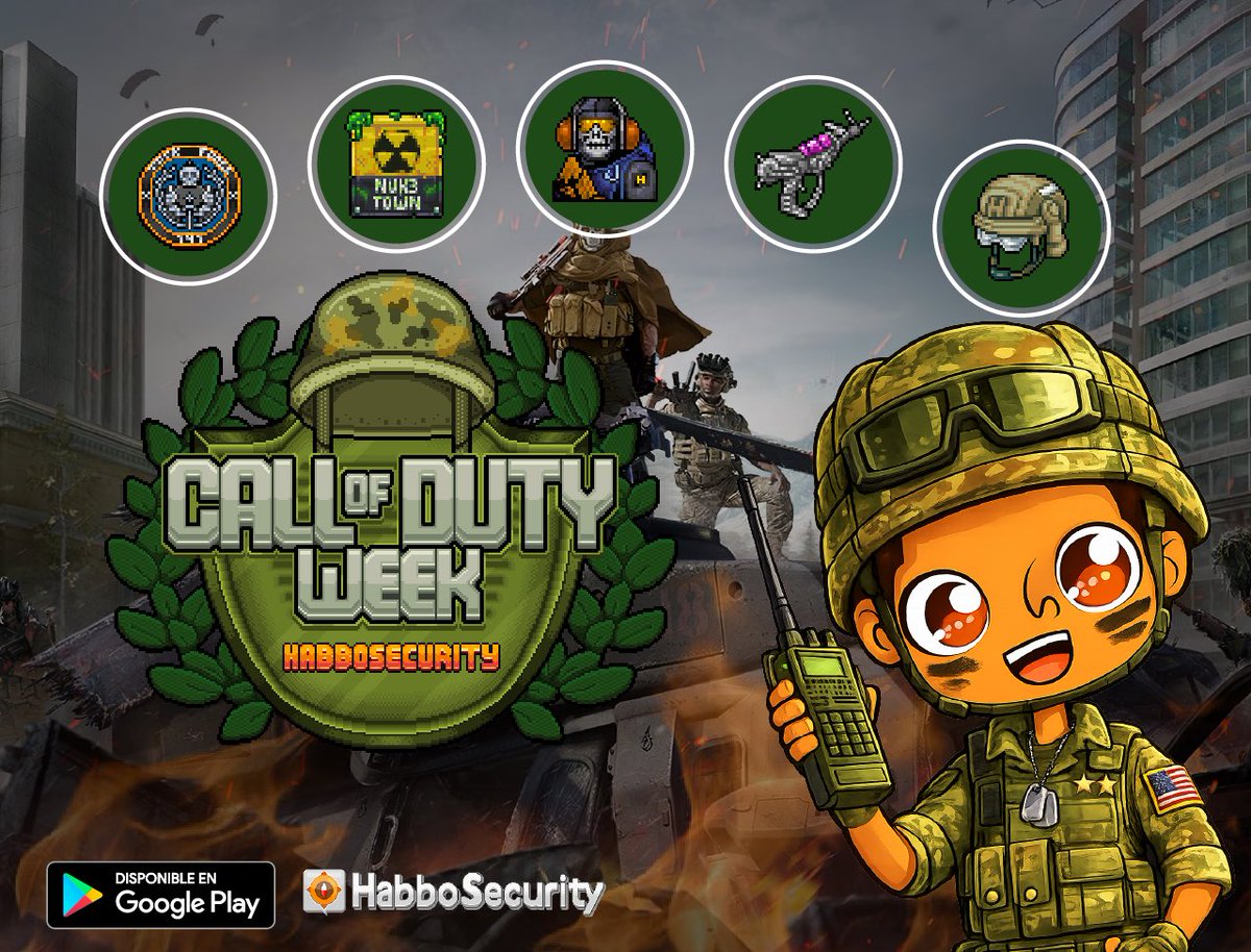📣Del 2 al 8 de febrero llega a <a href="/ESHabbo/">Habbo ES/MX</a> la #CallOfDutyWeek 🪖 Infiltraciones, zombis, evacuaciones y una misión nuclear te esperan ☢️ Prepárate para superar misiones de alto riesgo, competir en juegos especiales y conseguir placas exclusivas🎖️ ¿Tienes lo necesario para