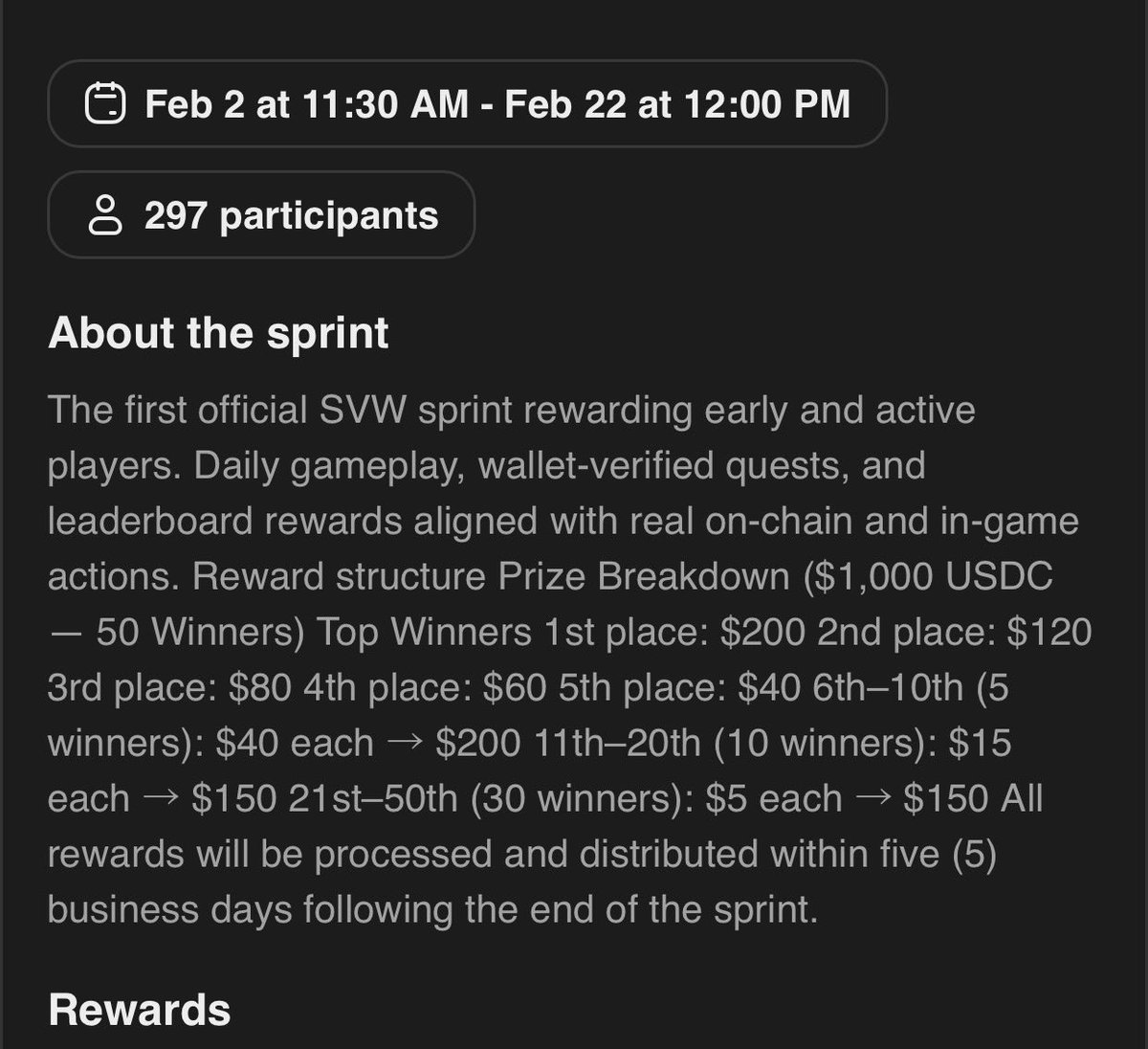 Jennymine05's tweet photo. Jumped into the SVW Genesis Sprint ⚡
Fast gameplay, real competition, and rewards worth grinding for.
Don’t miss this with @pryzm_gg x @wanted_global

#SVW #Pryzm #Web3Gaming #zealy https://t.co/HFO5vC0utW