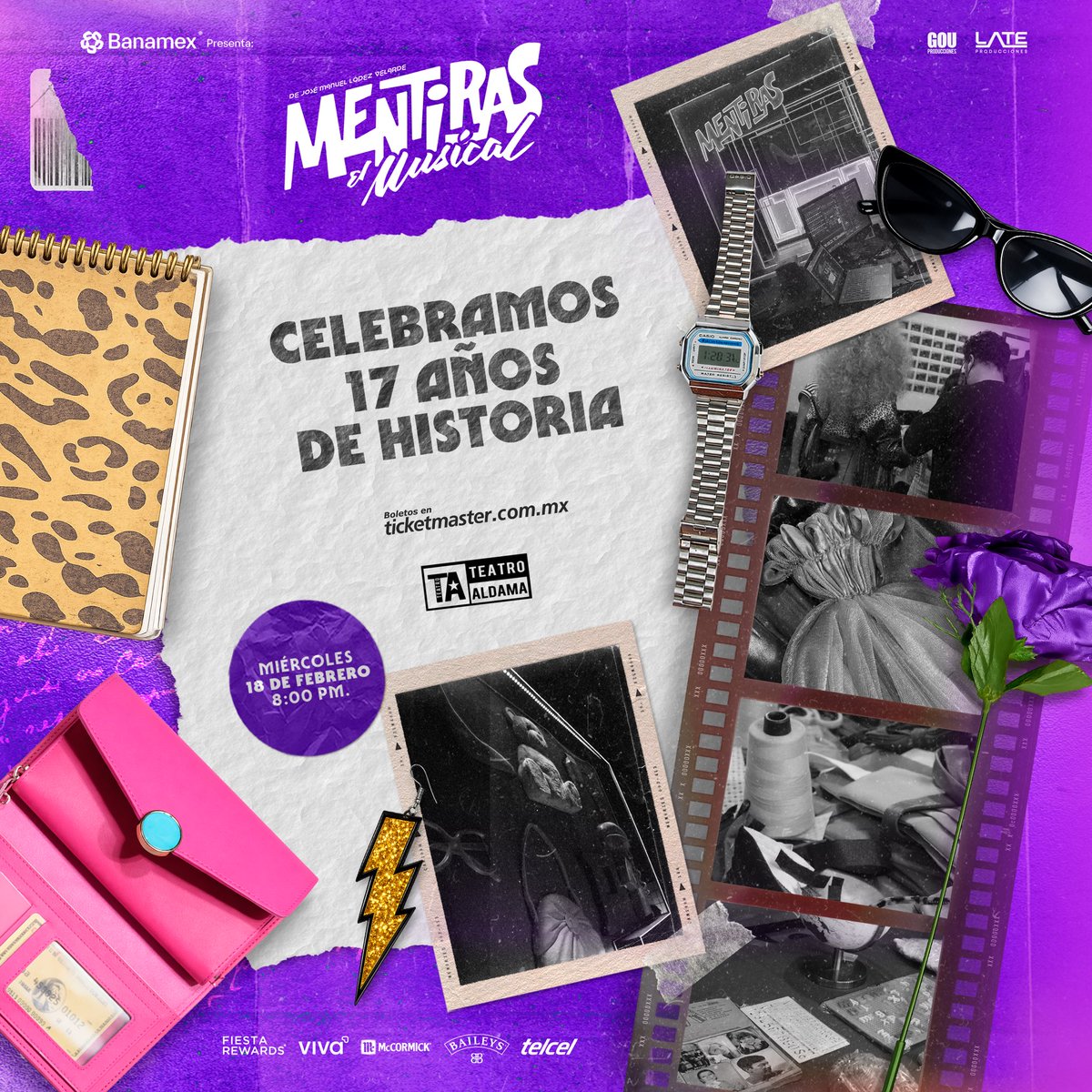 ¡17 AÑOS DE HISTORIA! 🎉💖

Este miércoles 18 de febrero celebramos con una función especial. 🧡📝

Acompáñanos en una noche llena de canciones inolvidables, momentos entrañables, escenas icónicas y más en el Teatro Aldama. 💚🧸

Boletos ya disponibles: ticketmaster.com.mx/mentiras-el-mu…