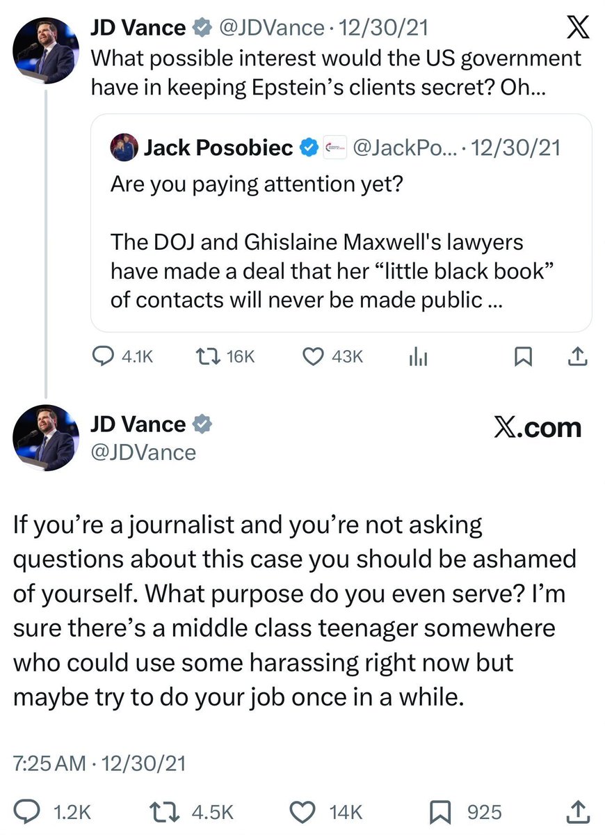 Welcome back man can we get an update on this and maybe also an explanation for why your administration has decided to protect Epstein's friends or why your boss is surrounded by them