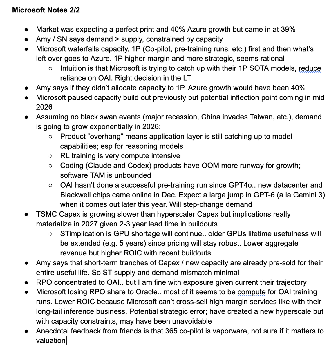 Quick notes on Microsoft $MSFT