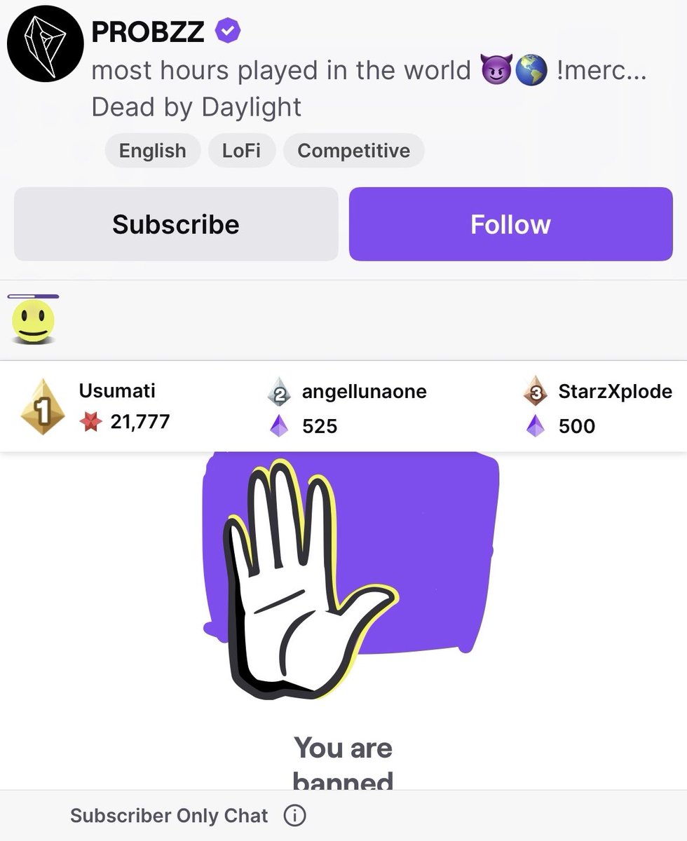 He also bans anyone for just saying hi how are you😂 It’s sad to see the guy who taught me this game become this way!