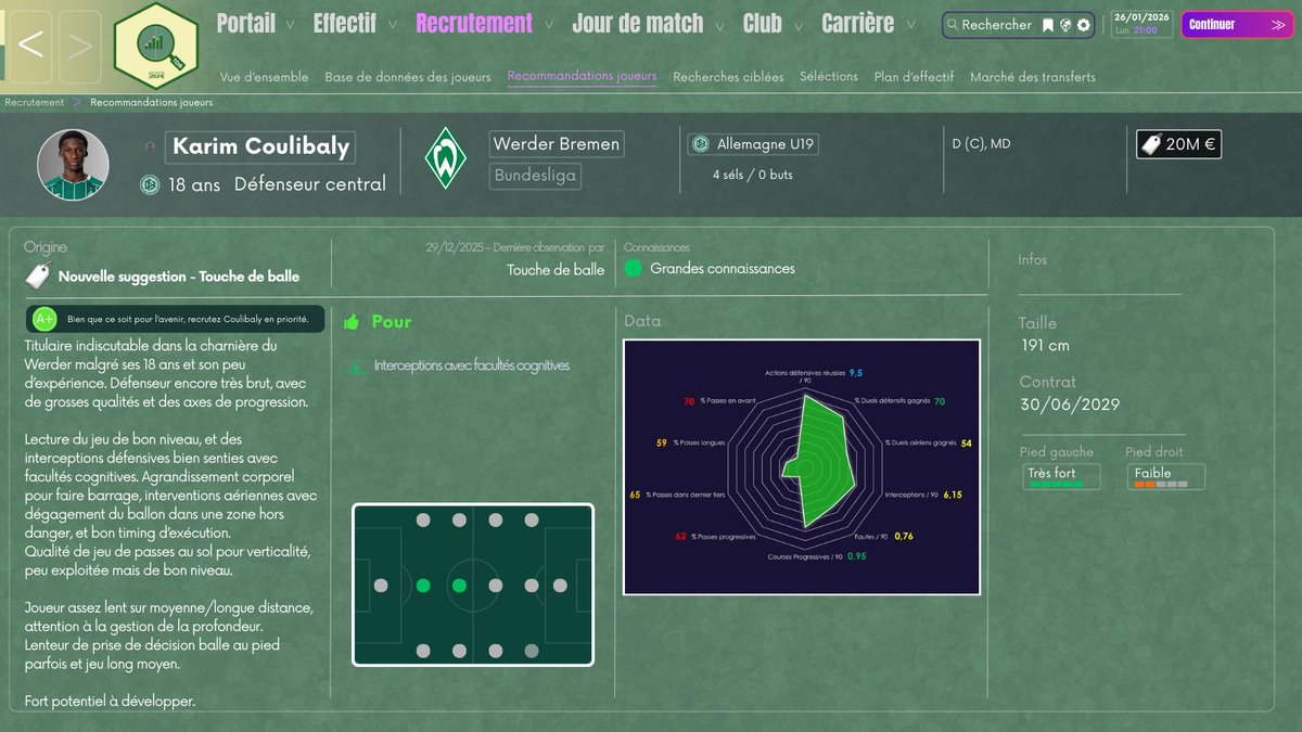 touchedeballe's tweet photo. 💎FM x TDB - Karim Coulibaly ('07)

Le jeune défenseur du Werder est l'une des révélations de Bundesliga.
Titulaire surprise à 18 ans grâce à des qualités cognitives (lecture du jeu, anticipation), qui le rendent solide défensivement.

Fiche &amp; vidéo🔽

https://t.co/SPwYgiwUvt https://t.co/Ft36py9zY8