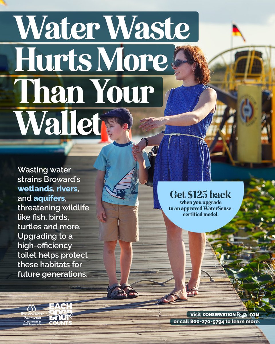 Happy World Wetlands Day!
You can support our wetlands is by conserving water at home. 

Upgrading to a high-efficiency toilet can save thousands of gallons of water each year, you may  qualify for a $125 toilet rebate!

Apply and learn more at:
ConservationPays.com