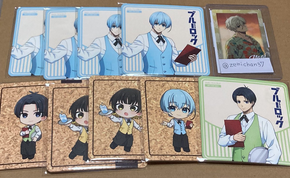 交換】ブルーロック プリンセスカフェ コースター 譲 氷織 潔 蜂楽 求