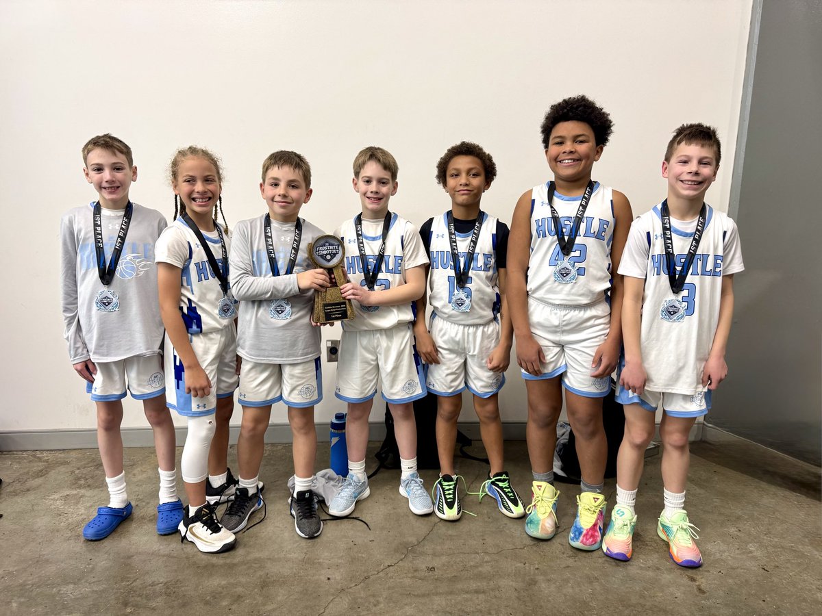 Congrats to 4th graders winning 5th grade white division in Agape Frostbite Shootout!