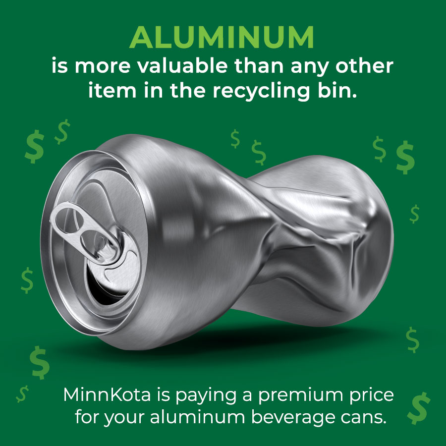 MinnKotaRecycle's tweet image. Exciting news! 🤩Prices have taken a leap – up by 5 CENTS! Help us keep the planet clean.

Check out our updated rates:
-  Less than 100 pounds: 50¢ per pound
-  100 to 499 pounds: 53¢ per pound
-  500 or more pounds: 55¢ per pound

#recycle #recycling #aluminumcans #aluminum