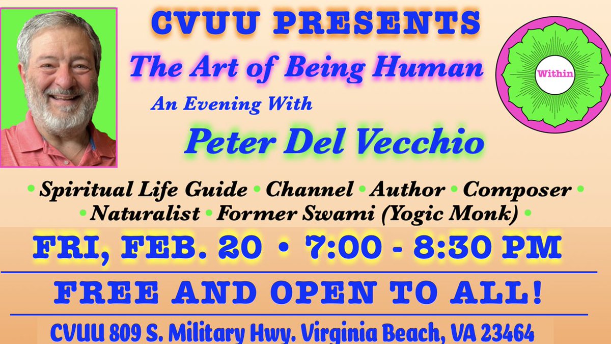 ✨ Feeling human is a lot these days.
Join us for The Art of Being Human with Peter Del Vecchio — a night of reflection, wisdom, and connection.
What helps you stay grounded? 💛
#UUFaith #MeaningfulConversation #CVUU