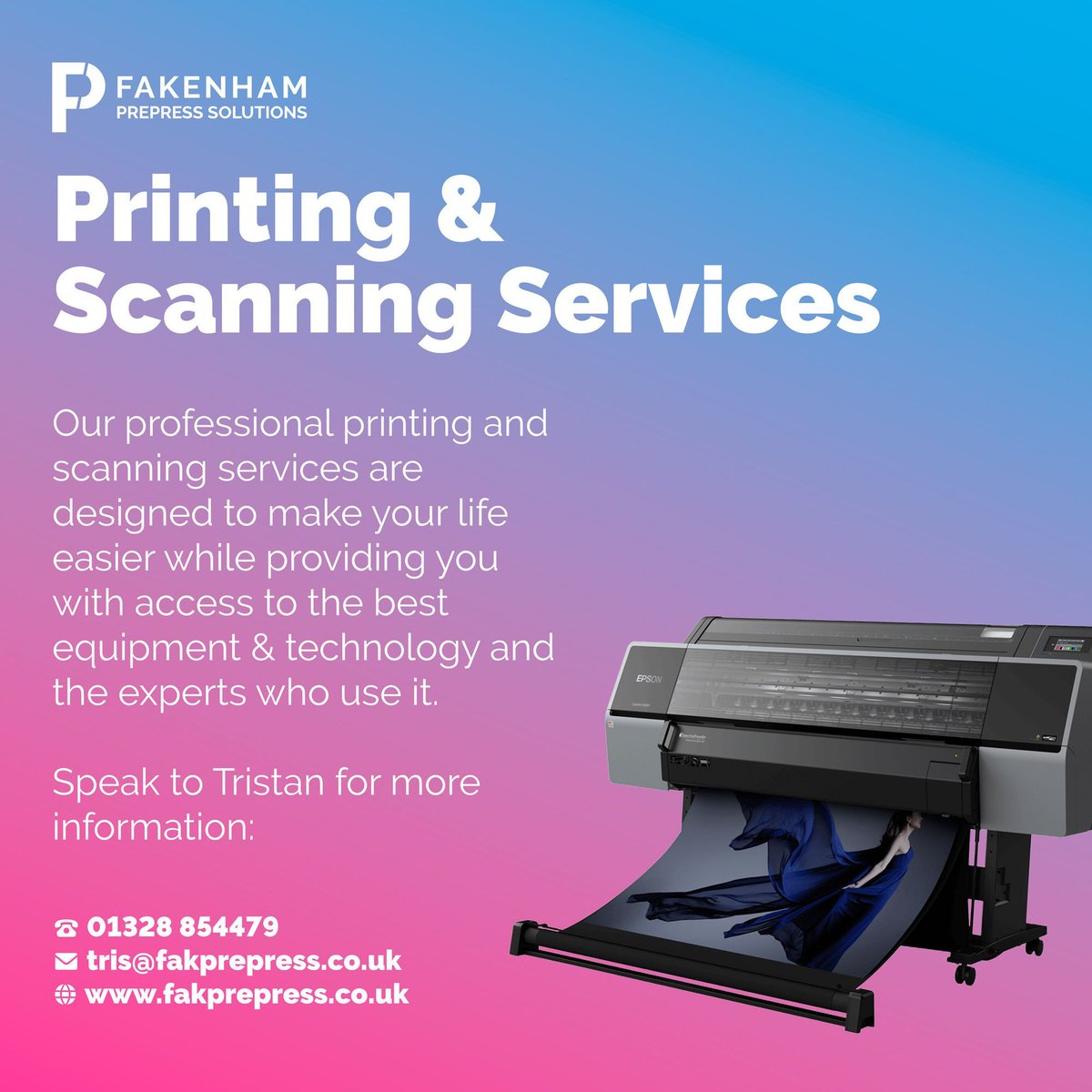 At Fakenham Prepress Solutions, our popular printing and scanning service delivers quality, speed and reliability every time! 🖨️

#webdesign #websitedevelopment #smallbusinesssupport #digitalmarketing #onlinepresence #norfolkbusiness #norfolkweb #supportlocalnorfolk