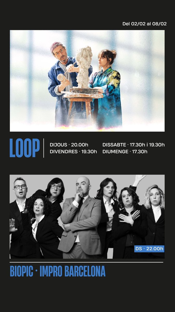 Vols saber que t'espera aquesta setmana al Teatre Texas? 🤔 

Aquí tens l'agenda setmanal! 🤩 

🎟️ Compra les teves entrades a la web espaitexas.cat/teatre/