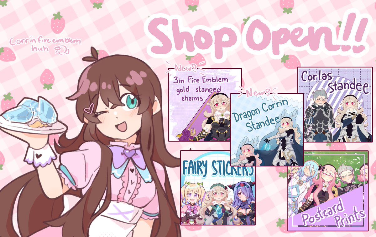 Rockythebunny13's tweet image. [ RTs♥️] hey guys I still make merch I promise!!! And guess what its Fire emblem!!!!!!!!!! Please check it out if you can #art #shopopen

i have a new standee and some charms ( which is a first for me !! ) 🔗 kagayakicafe.bigcartel.com